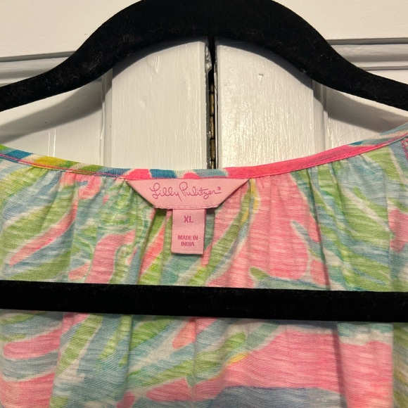 Lilly Pulitzer Women's Leaf Print Long Sleeve Top - Pink and Green - Picture 5 of 5
